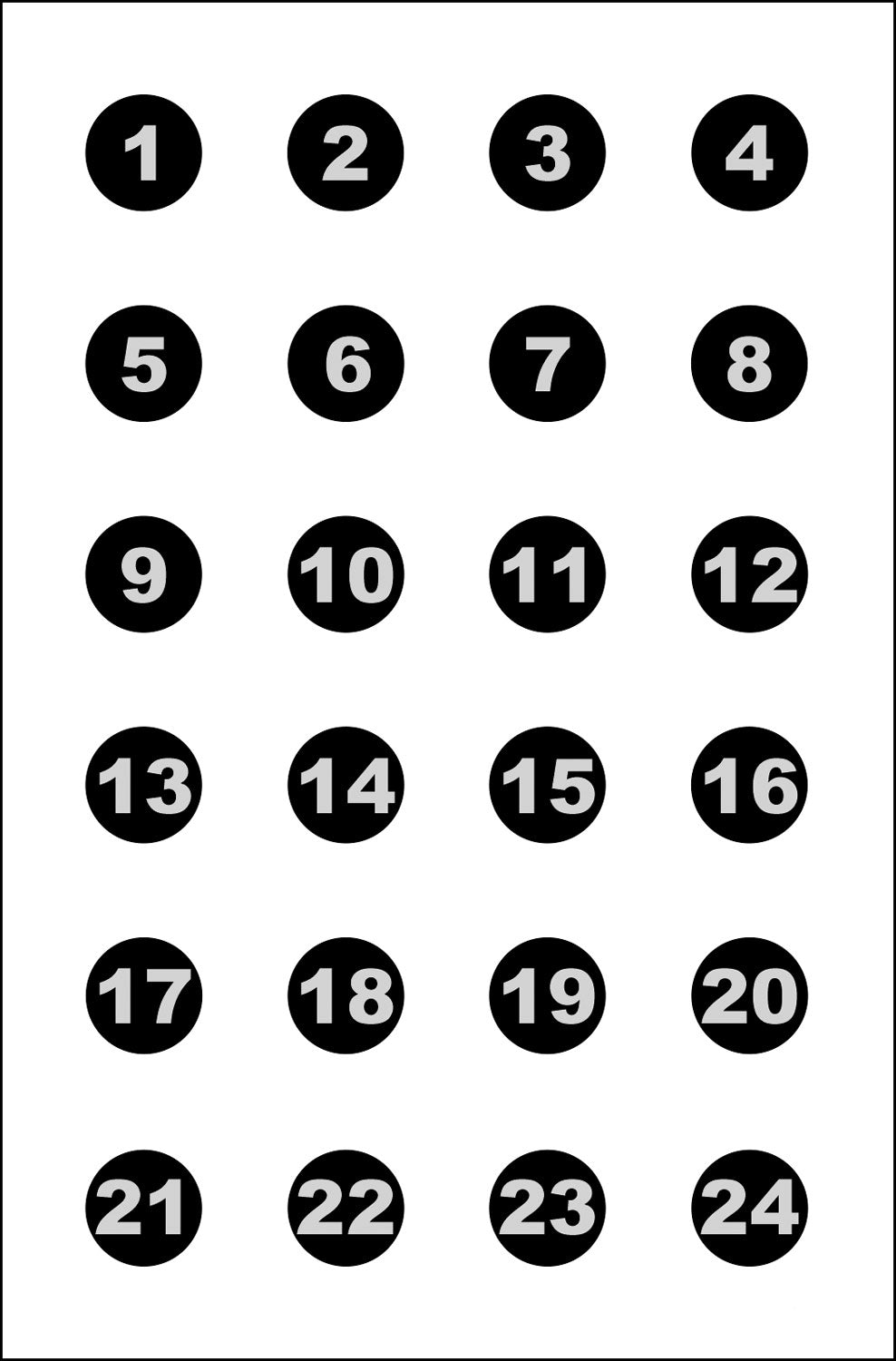 Action Target VB24100 Military 24 Numbered Command Circle Shooting Paper Target 23"x35" Black/White Box of 100