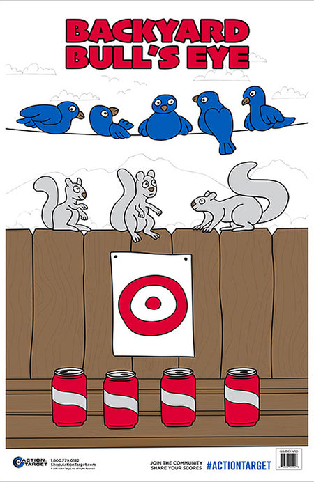 Action Target GSBKYARD100 Entertainment Animals/Cans Backyard Paper Shooting Target 23" x 35" Multi-Color Box of 100