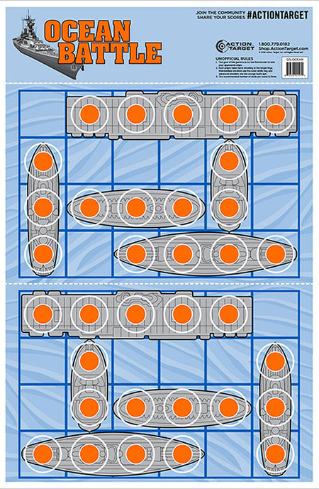 Action Target GSOCEAN100 Entertainment Ships Paper Shooting Target 23" x 35" Blue/Red Box of 100