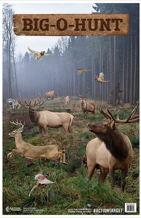 Action Target GSBIGHUNT100 Hunting Game Animal Paper Hanging Range Targets 23"x35" 100 Count