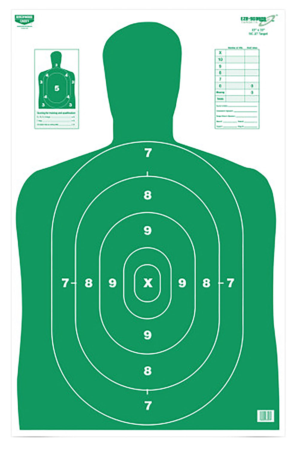 Birchwood Casey 37017 BC-27 Green Silhouette Hanging Paper Target 23" x 35" 100 Pk