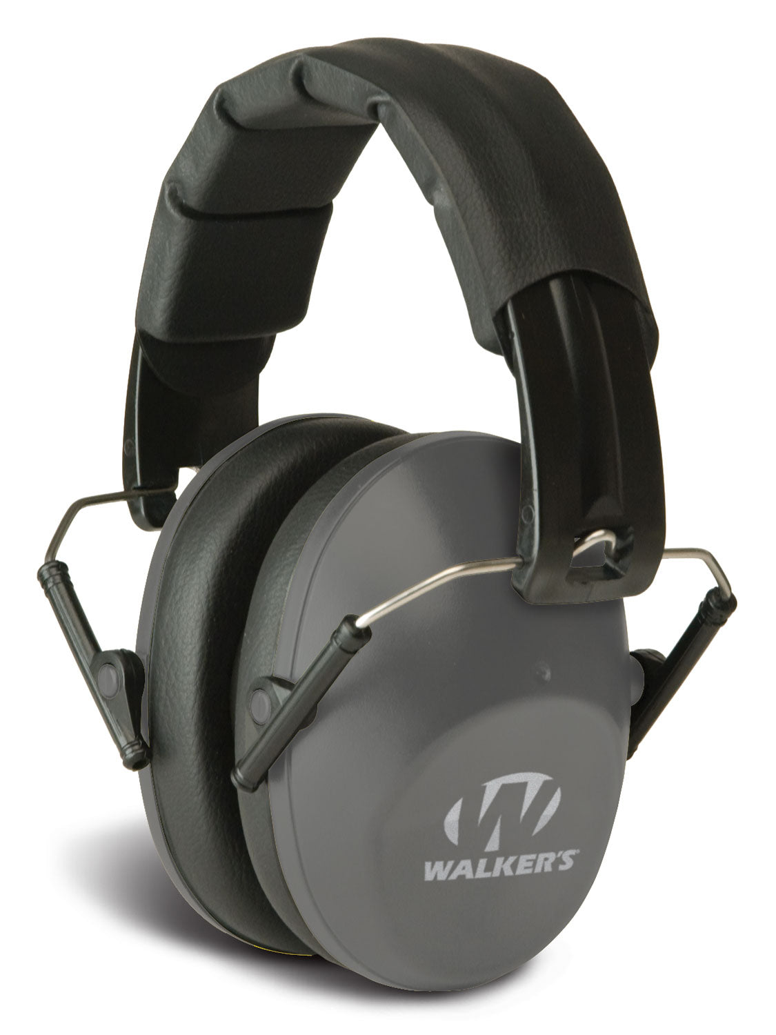 Walker's Pro Low Profile Folding Hearing Muff 22 dB NRR Over-Head Gray Black Polymer