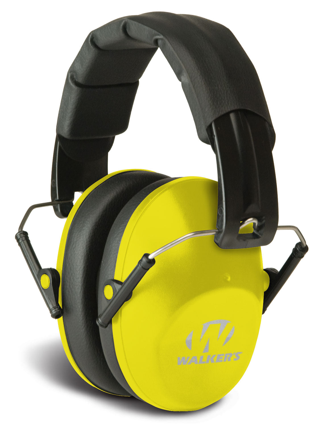 Walker's Pro Low Profile Folding Hearing Muff 22 dB NRR Over-Head Black Yellow Polymer
