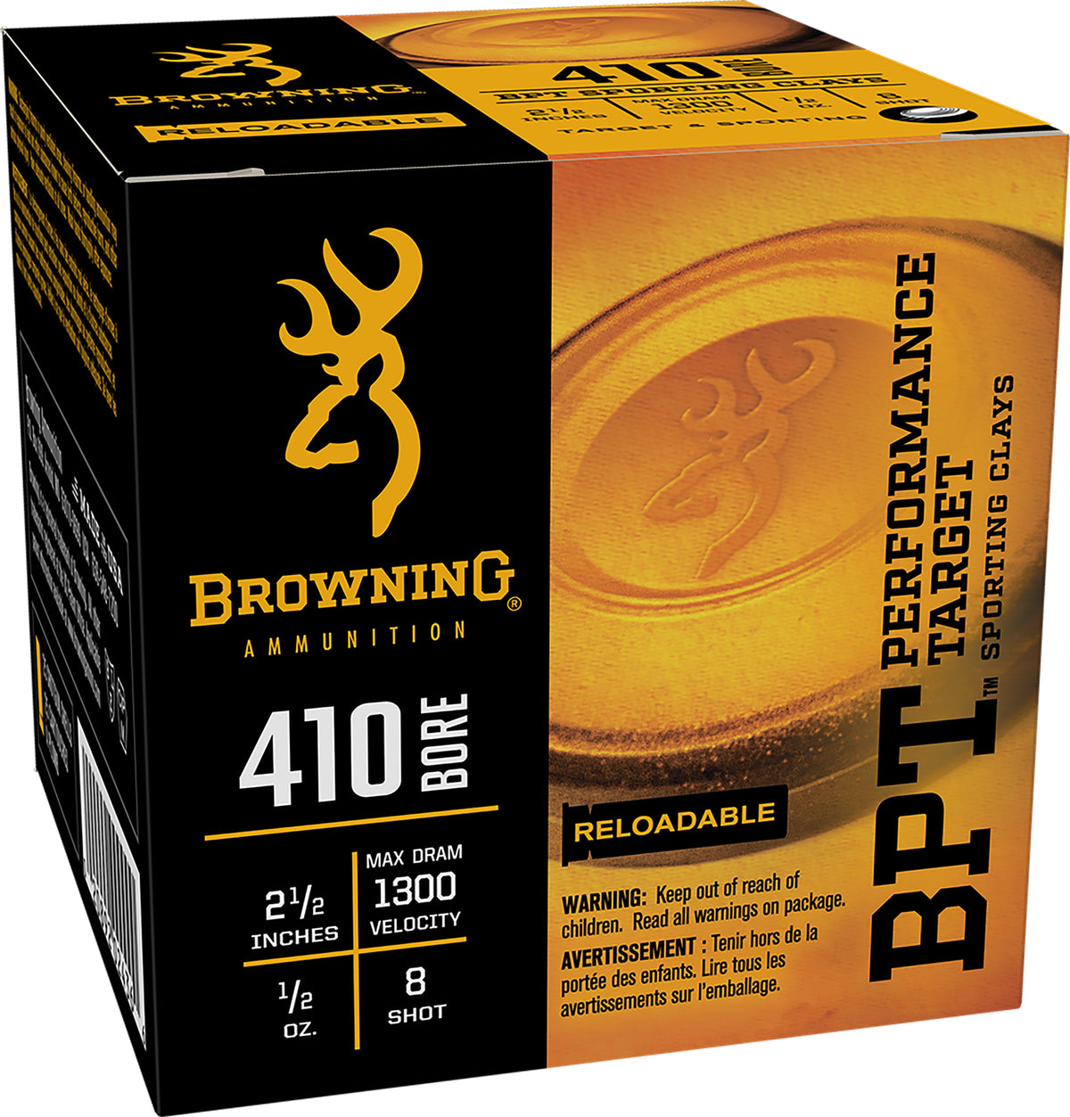 Browning .410 Bore Shotgun Ammo BPT Performance Target Sporting Clay 2.5 in 1/2 oz #8