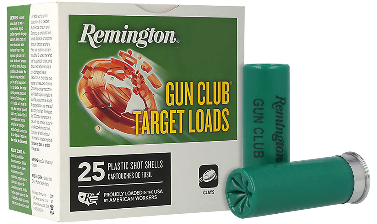 Remington 12 Gauge Shotgun Ammo Gun Club Target Loads 2.75 in 1-1/8 oz #7.5