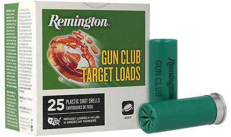 Remington 12 Gauge Shotgun Ammo Gun Club Target Loads 2.75 in 1-1/8 oz #7.5