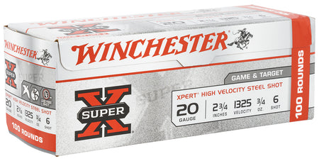 Winchester 20 Gauge Shotgun Ammo Xpert Game & Target HIgh Velocity 2.75 in 3/4 oz #6