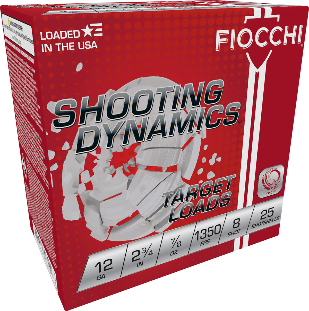 Fiocchi 12 Gauge Shotgun Ammo Shooting Dynamics 2.75 in 7/8 oz #8
