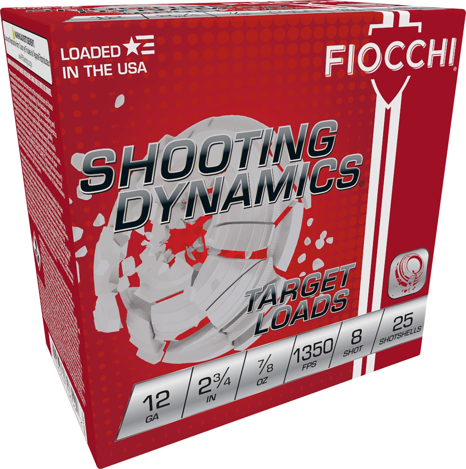 Fiocchi 12 Gauge Shotgun Ammo Shooting Dynamics 2.75 in 7/8 oz #8