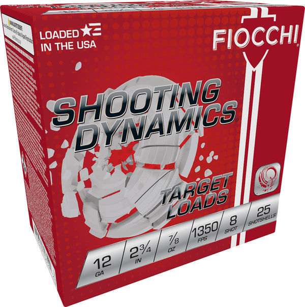 Fiocchi 12 Gauge Shotgun Ammo Shooting Dynamics 2.75 in 7/8 oz #8