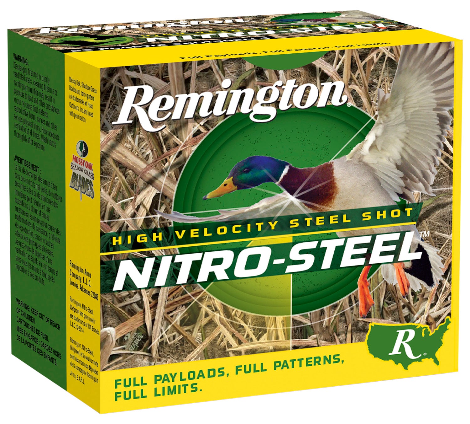 Remington 12 Gauge Shotgun Ammo Nitro-Steel High Velocity 2.75 in 1-1/4 oz #2