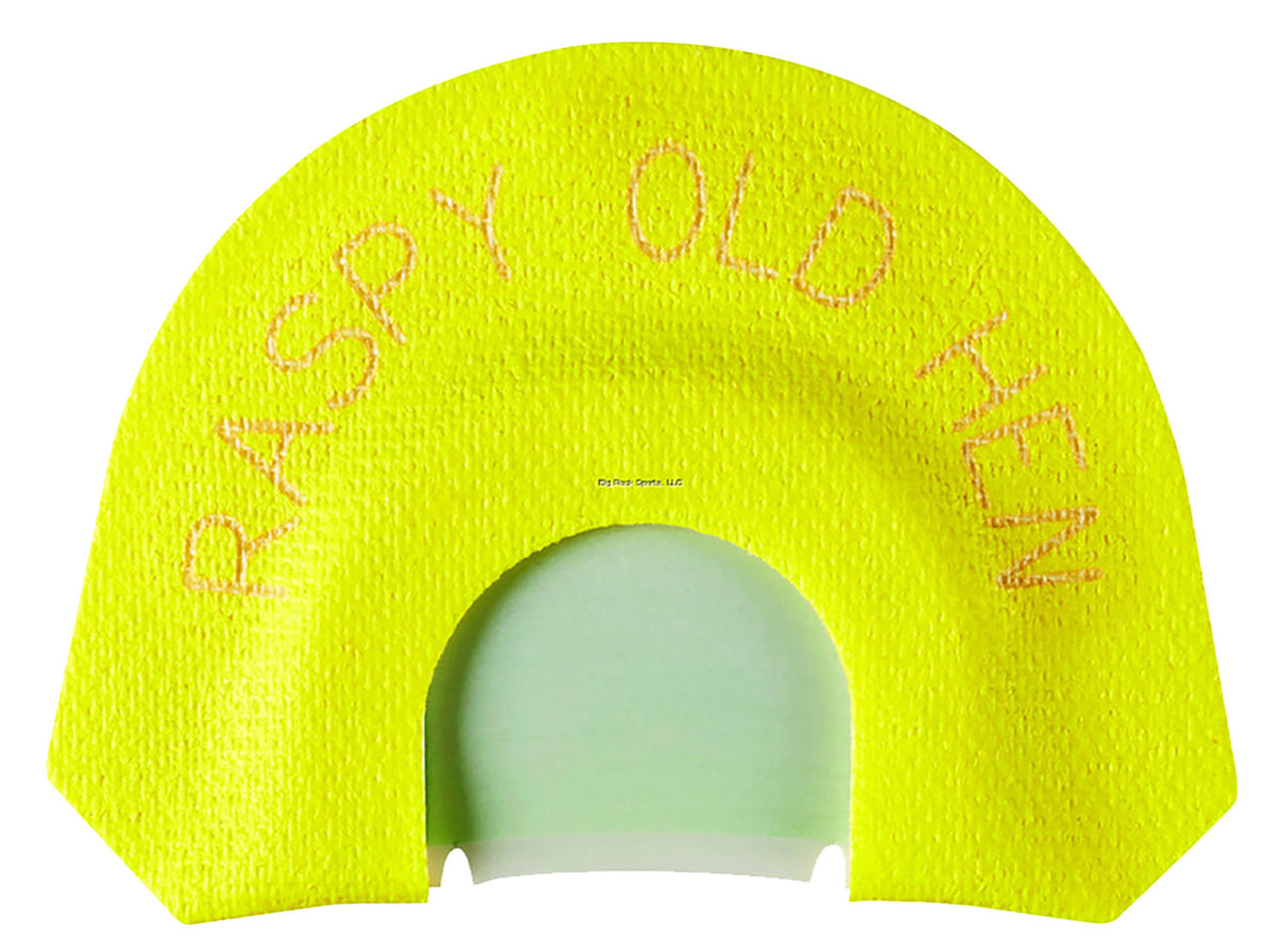 HS Strut 05903 Raspy Old Hen Diaphragm Turkey Call Double Reed Special Cut Yellow