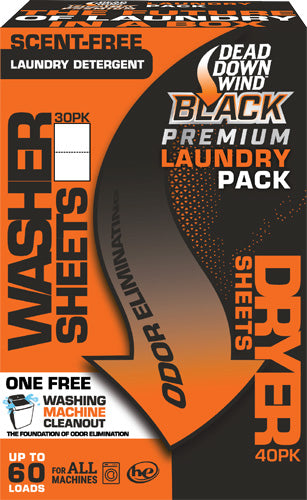 DDW Black Premium Laundry Combo Kit with Detergent and Dryer Sheets