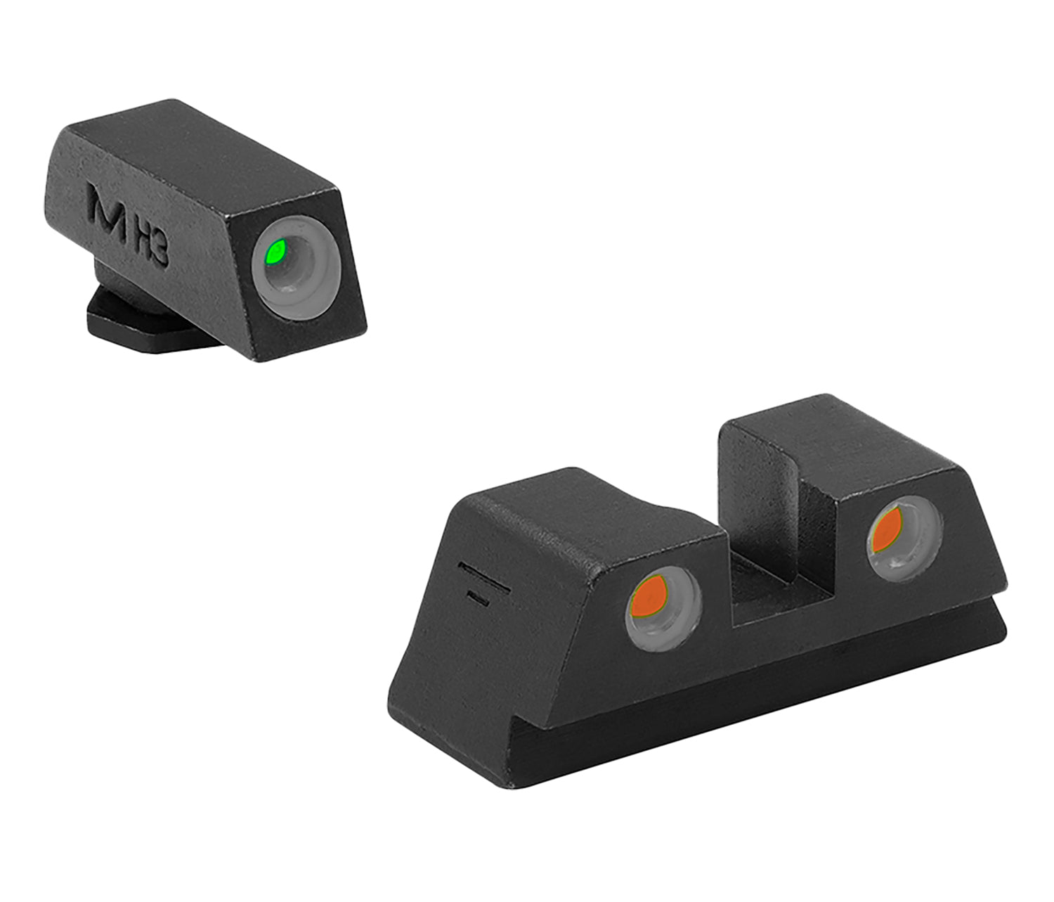 Meprolight Tru-Dot Green and Orange Tritium Night Sight Set Glock Slimline 42/43/43X/48X