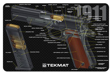 TekMat TEKR171911CA Multi-Color 1911 Cutaway Cleaning and Disassembly Mat