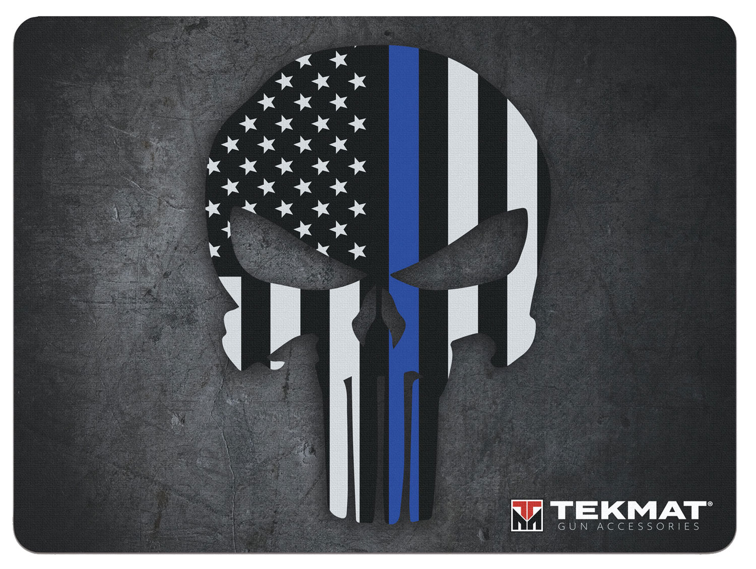 TekMat Blue Line Punisher Skull Cleaning Mat 15"x20" Black/White/Blue Ultra 20