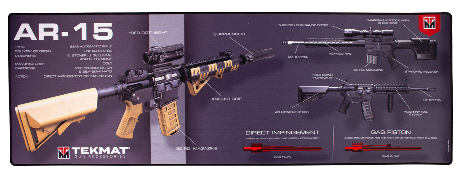 TekMat AR-15 Weapons Platform Cleaning Mat 15"x44" Multi-Color Ultra 44