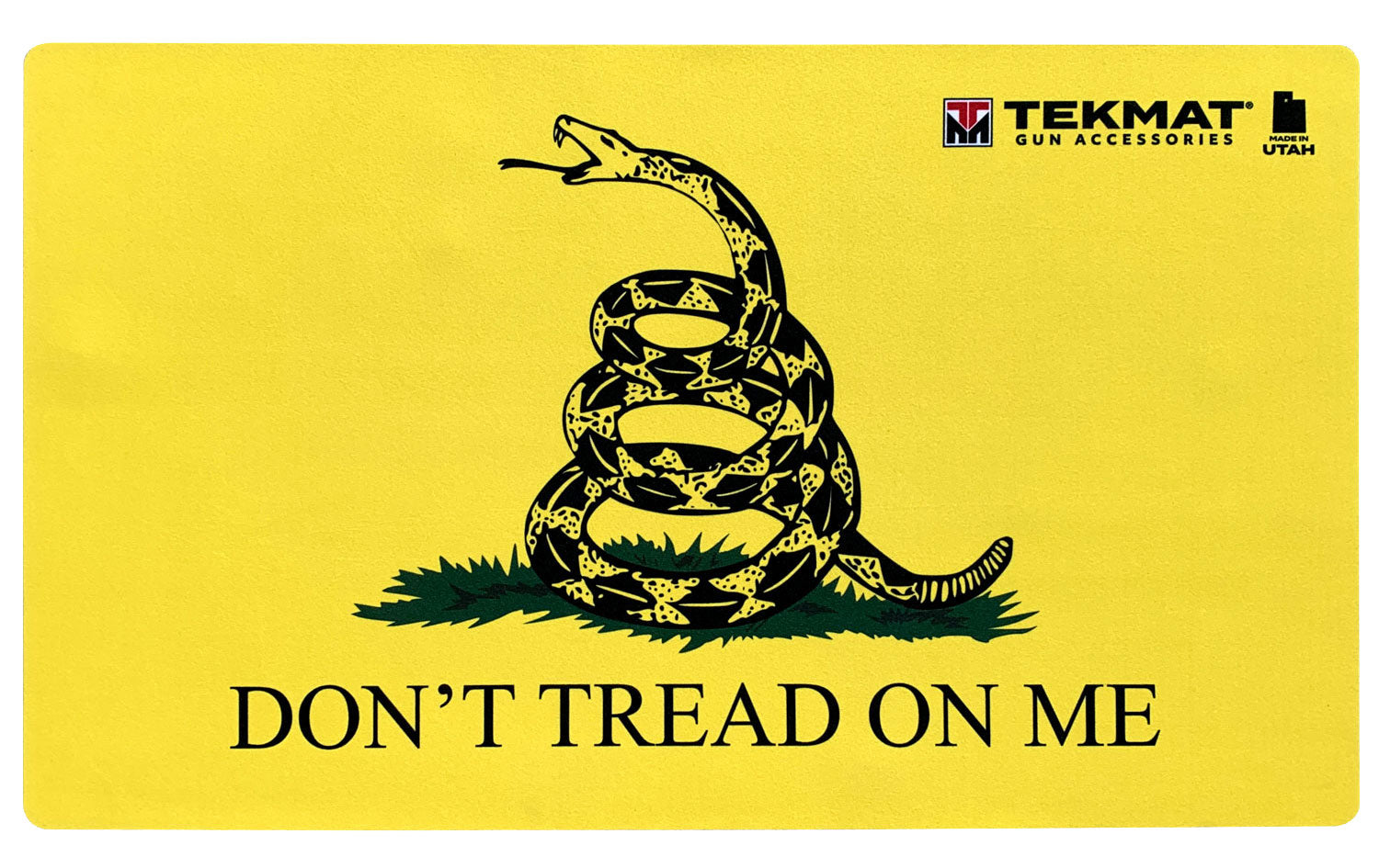 TekMat Don't Tread on Me Snake Door Mat Black/Yellow 42" x 25" Oil Resistant Dye Sublimated Print