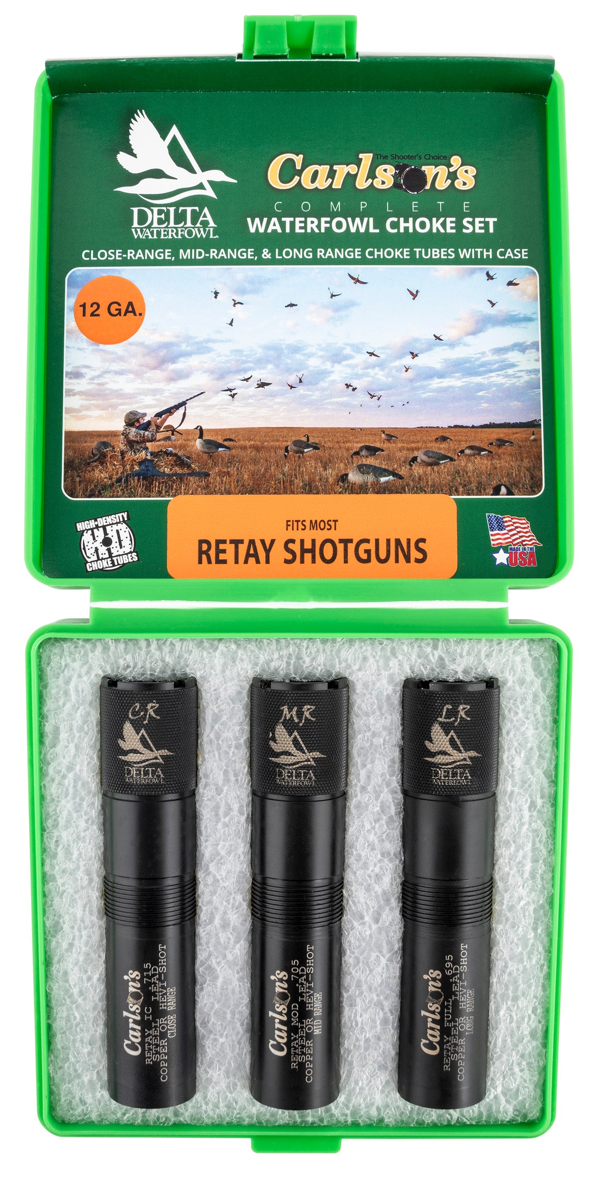Carlson's Choke Tubes Delta Waterfowl 12 Gauge Close/Mid/Long Range Extended Retay Stainless 07779