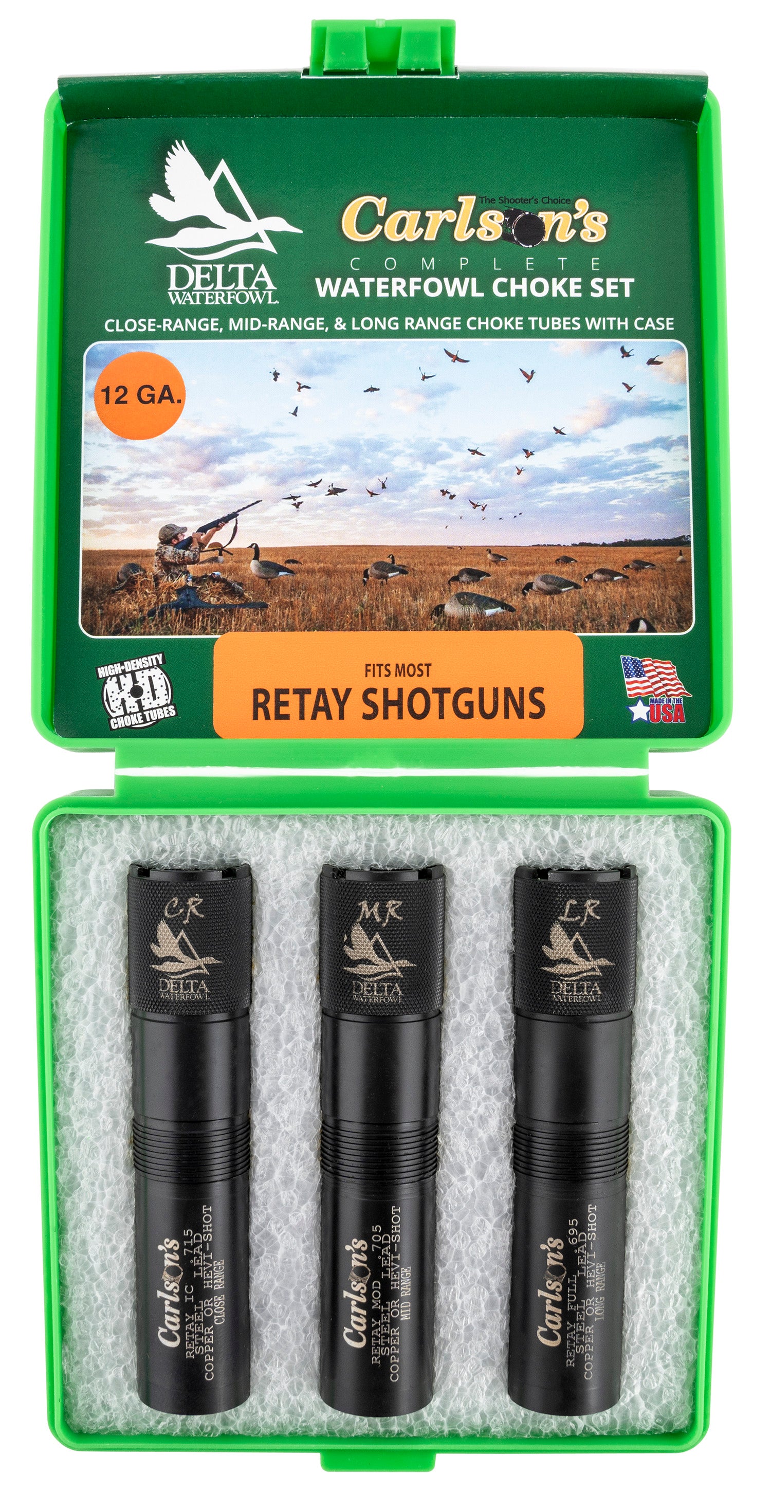 Carlson's Choke Tubes Delta Waterfowl 12 Gauge Close/Mid/Long Range Extended Retay Stainless 07779