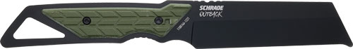 Schrade Outback Cleaver 3.6 Inch Fixed Blade Knife Black/Green
