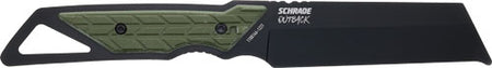 Schrade Outback Cleaver 3.6 Inch Fixed Blade Knife Black/Green