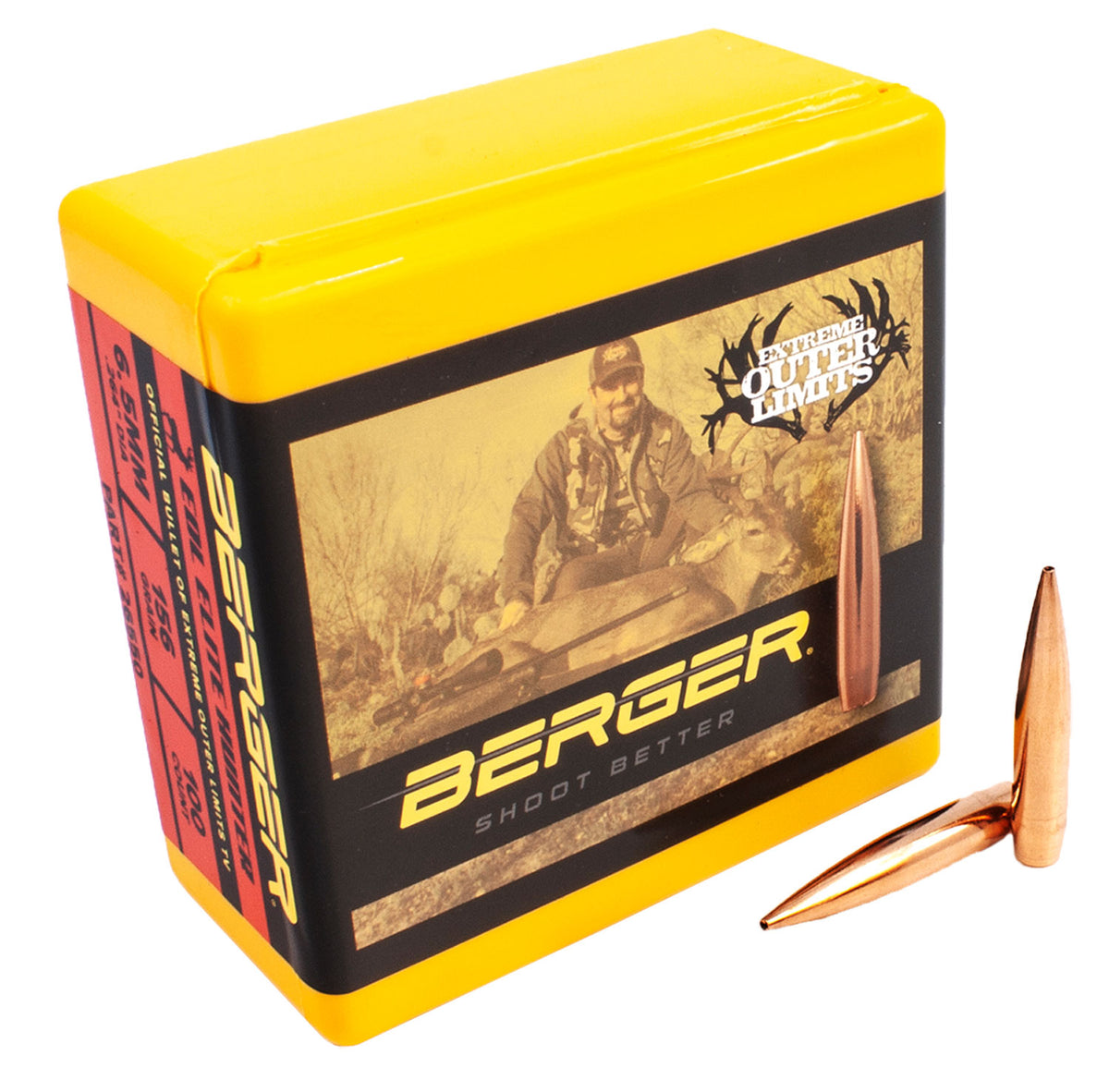 Berger 26550 Elite Hunter 6.5mm 156gr Boat Tail Reloading Bullets 100ct