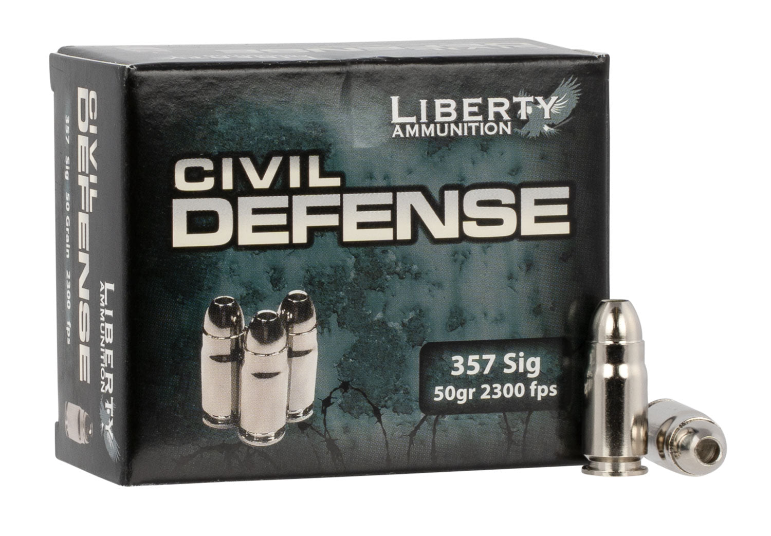 Liberty Ammunition Civil Defense Protection Lead Free Fragmenting Hollow Point 50 Grain .357 Sig 2300 fps 748252888631