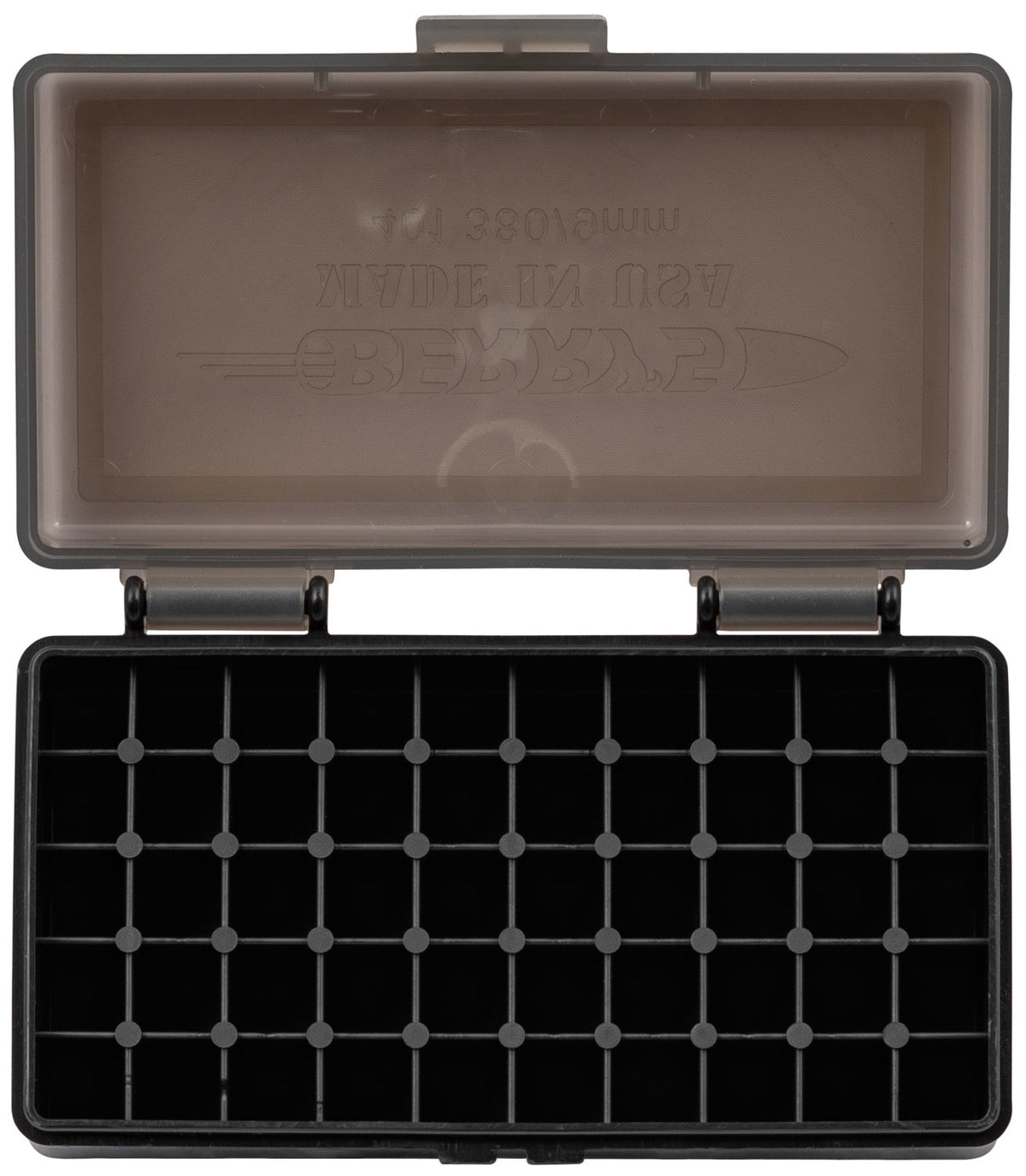 Berry's Ammo Box 9mm/380ACP 50rd Flip-Top Smoke/Black Polypropylene