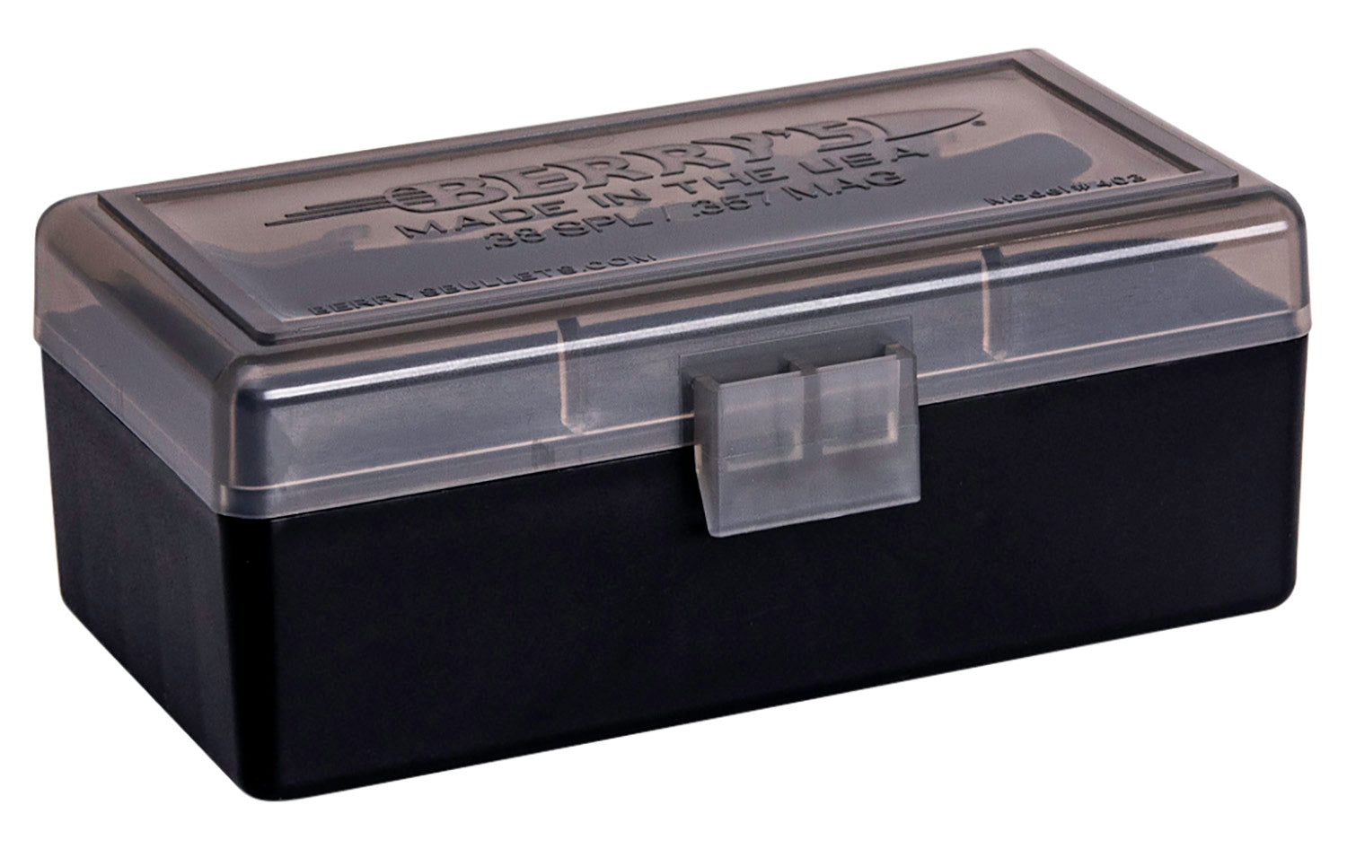 Berry's Ammo Box 38Spl/357Mag 50rd Flip-Top Smoke/Black Polypropylene