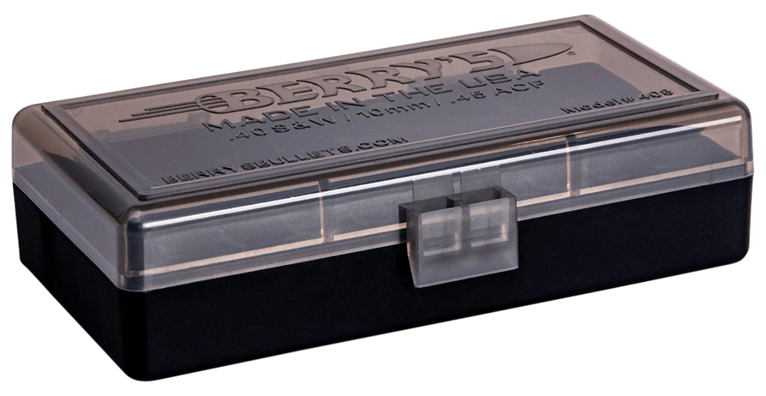Berry's Ammo Box 40S&W/45ACP 50rd Flip-Top Smoke/Black Polypropylene