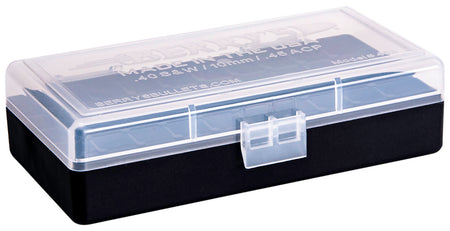Berry's Ammo Box 40S&W/45ACP 50rd Flip-Top Clear/Black Polypropylene
