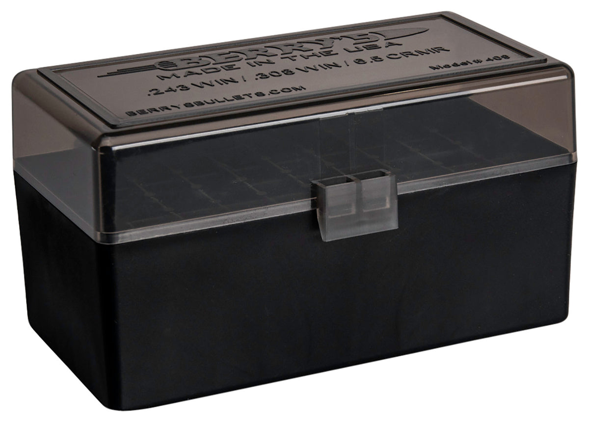 Berry's Ammo Box 243Win/308Win 50rd Flip-Top Smoke/Black Polypropylene