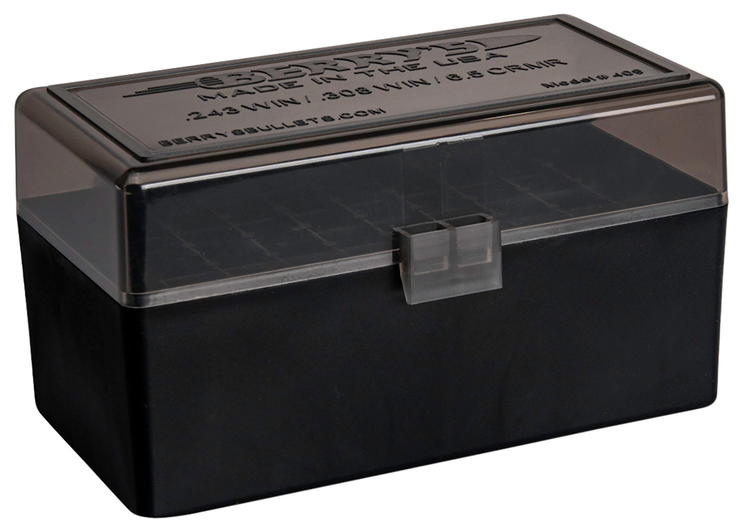 Berry's Ammo Box 243Win/308Win 50rd Flip-Top Smoke/Black Polypropylene