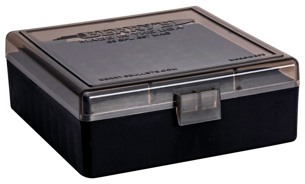 Berry's 75321 Flip-Top Ammo Box 38Spl/357Mag 100rd Smoke/Black Polypropylene