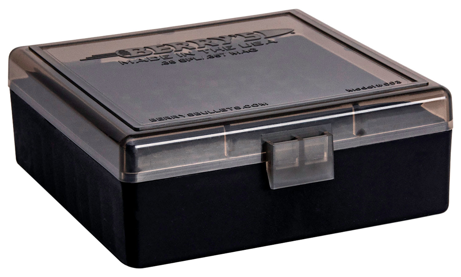Berry's 75321 Flip-Top Ammo Box 38Spl/357Mag 100rd Smoke/Black Polypropylene