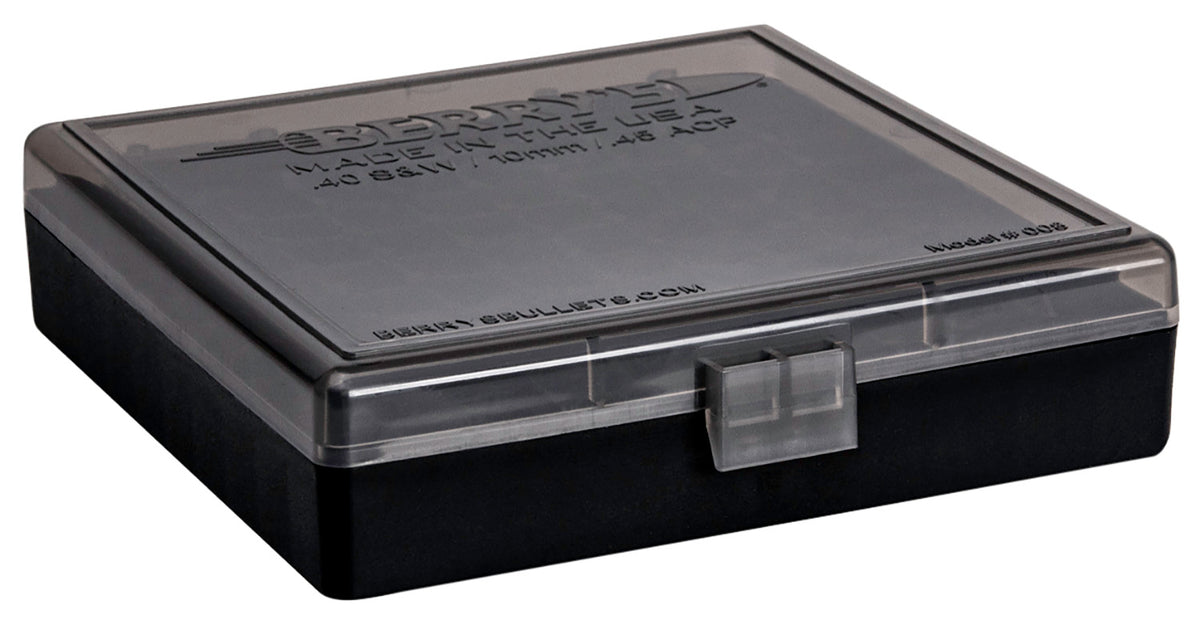 Berry's 92199 Flip-Top Ammo Box 40S&W/45ACP 100rd Smoke/Black Polypropylene