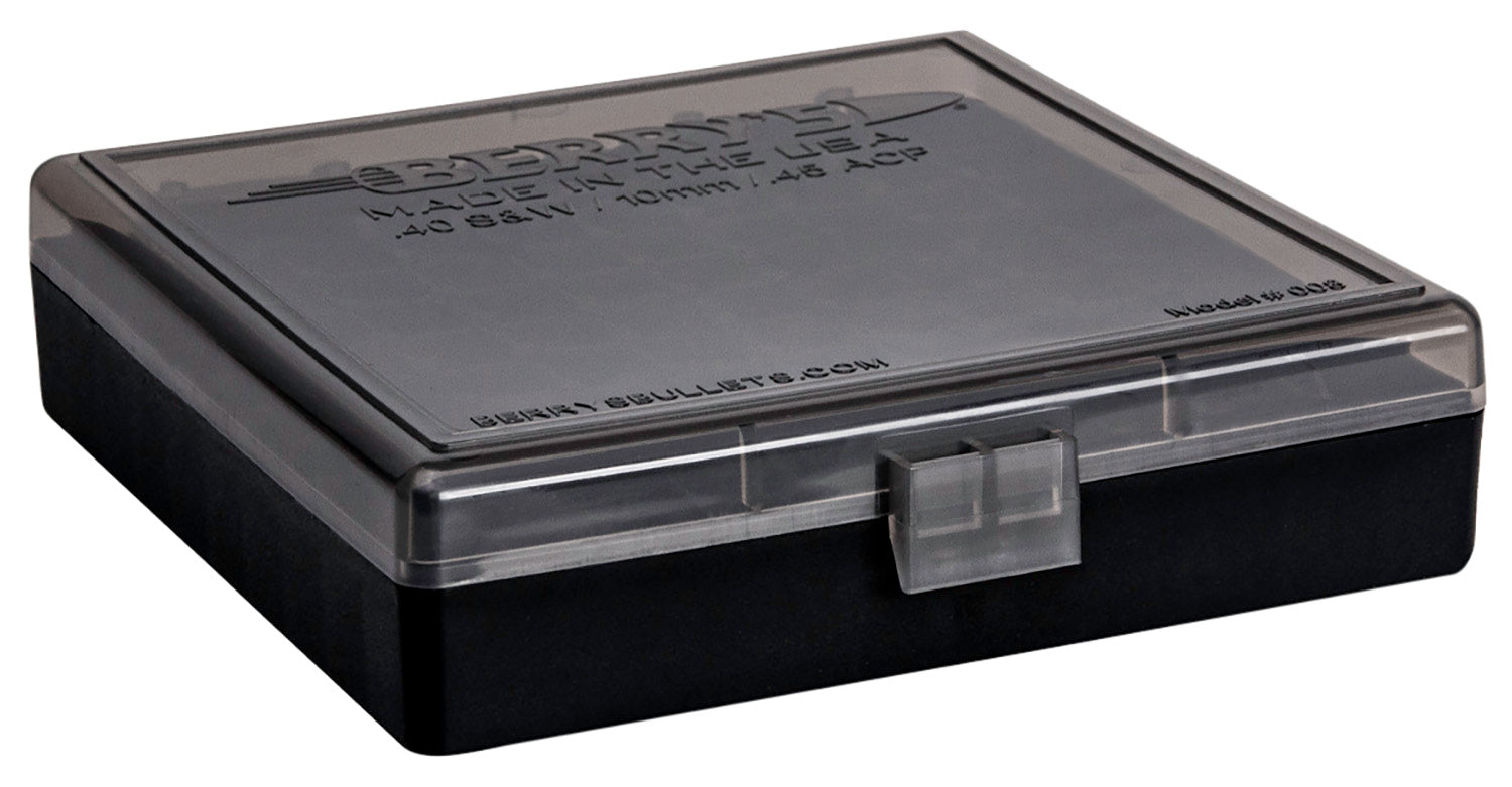 Berry's 92199 Flip-Top Ammo Box 40S&W/45ACP 100rd Smoke/Black Polypropylene
