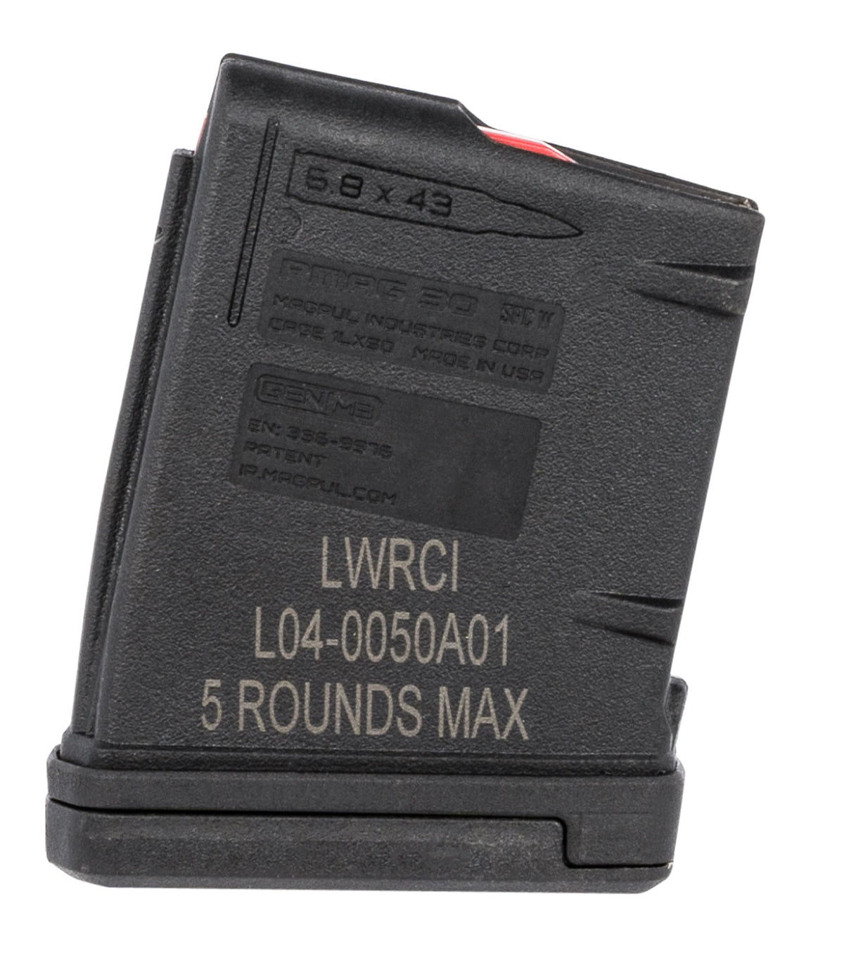 LWRC SIX8 PMAG 5rd 6.8 SPC Detachable Black Magazine