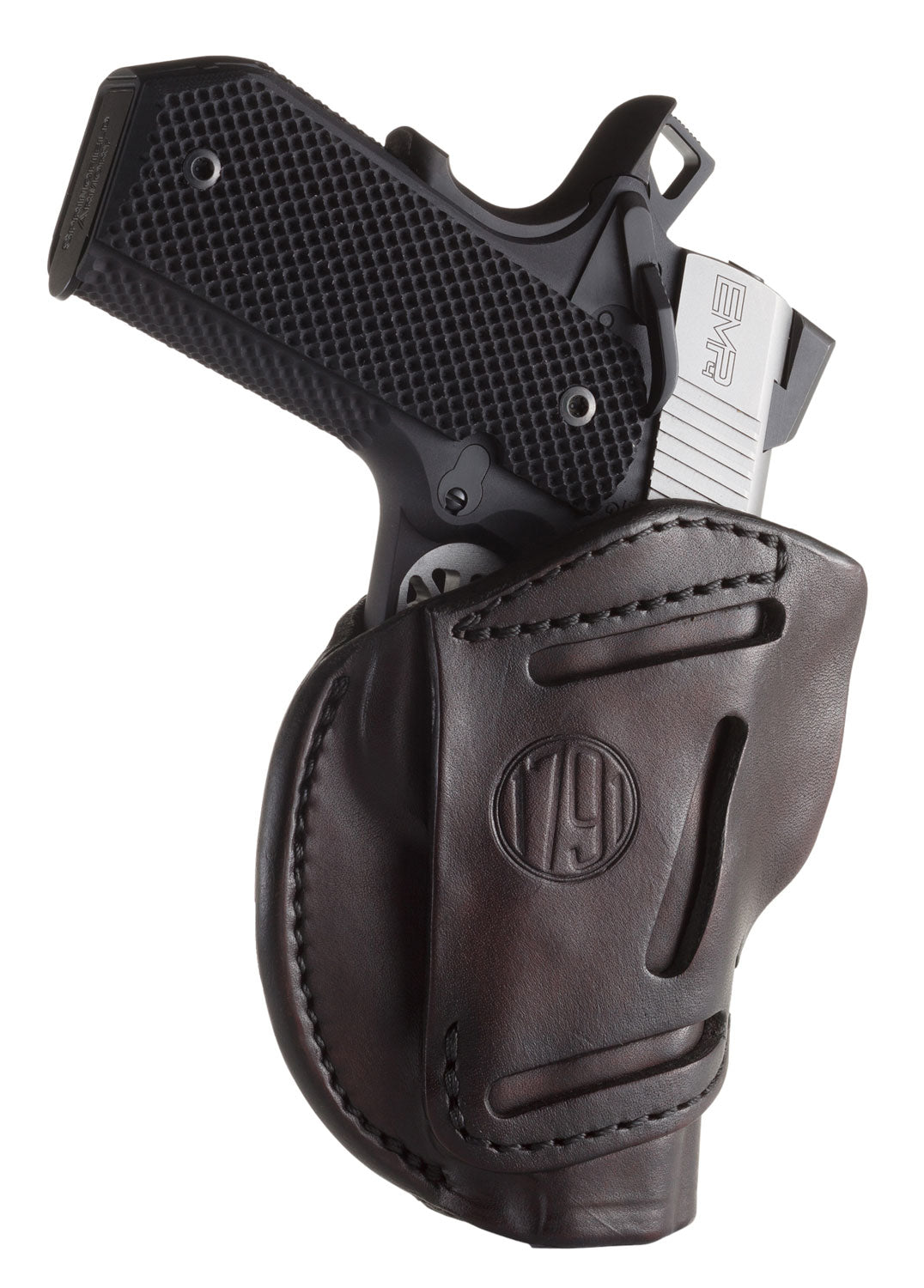 1791 Gunleather 3-Way OWB IWB Size 01 Signature Brown Leather Holster Belt Loop 1911 3 to 4 Inch Barrel Ambidextrous