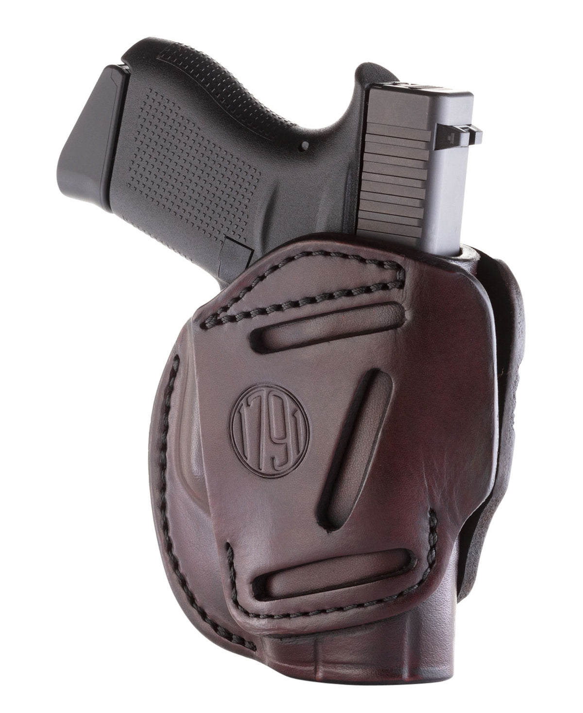 1791 Gunleather 3-Way OWB IWB Size 02 Signature Brown Leather Holster Belt Loop Glock 42 S&W Bodyguard Ruger LCP Ambidextrous