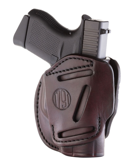 1791 Gunleather 3-Way OWB IWB Size 02 Signature Brown Leather Holster Belt Loop Glock 42 S&W Bodyguard Ruger LCP Ambidextrous
