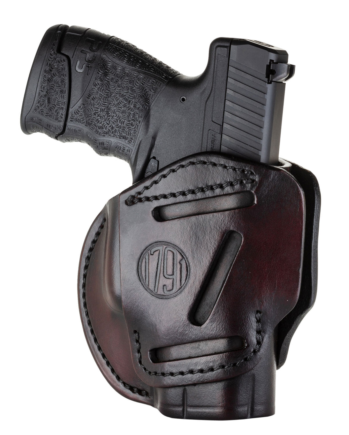 1791 Gunleather 3-Way OWB IWB Size 03 Signature Brown Leather Holster Belt Loop S&W M&P Shield Glock 26 Ruger LC9 Ambidextrous