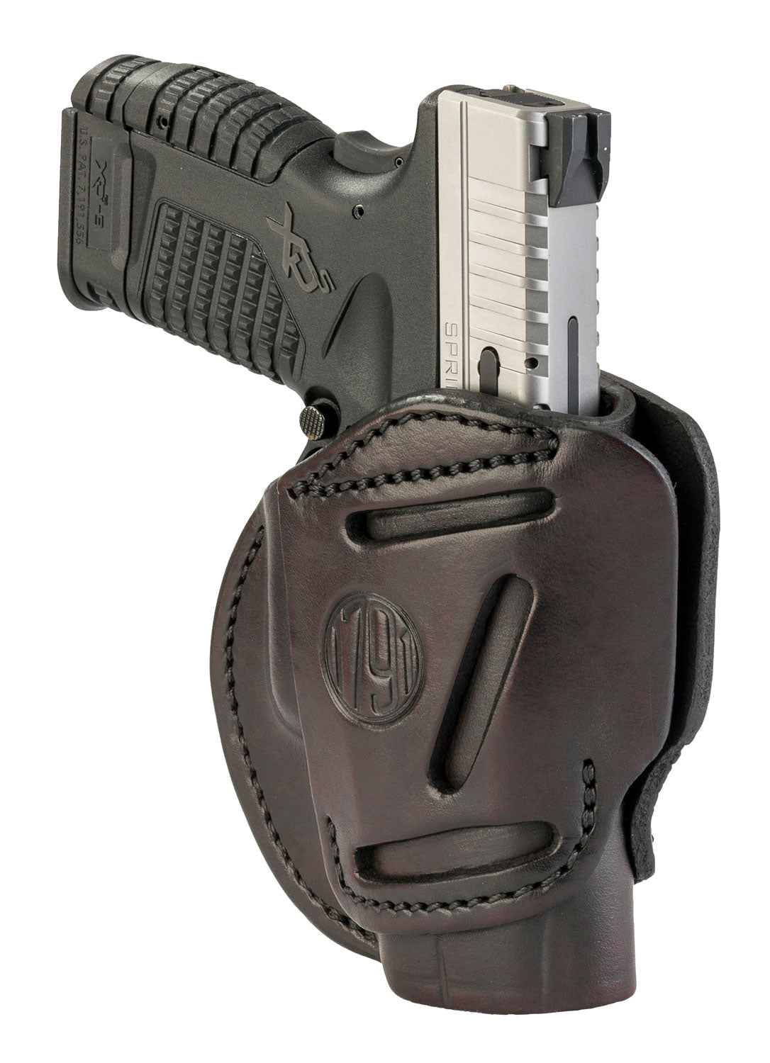 1791 Gunleather 3-Way OWB IWB Size 04 Signature Brown Leather Holster Belt Loop Walther PPS Springfield XDS Glock 26 Ambidextrous