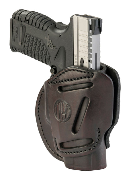 1791 Gunleather 3-Way OWB IWB Size 04 Signature Brown Leather Holster Belt Loop Walther PPS Springfield XDS Glock 26 Ambidextrous