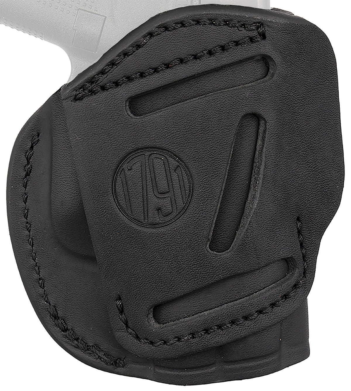 1791 Gunleather 4-Way OWB IWB Size 02 Stealth Black Leather Holster Belt Clip S&W Bodyguard Sig P365 Ruger LCP Left Hand