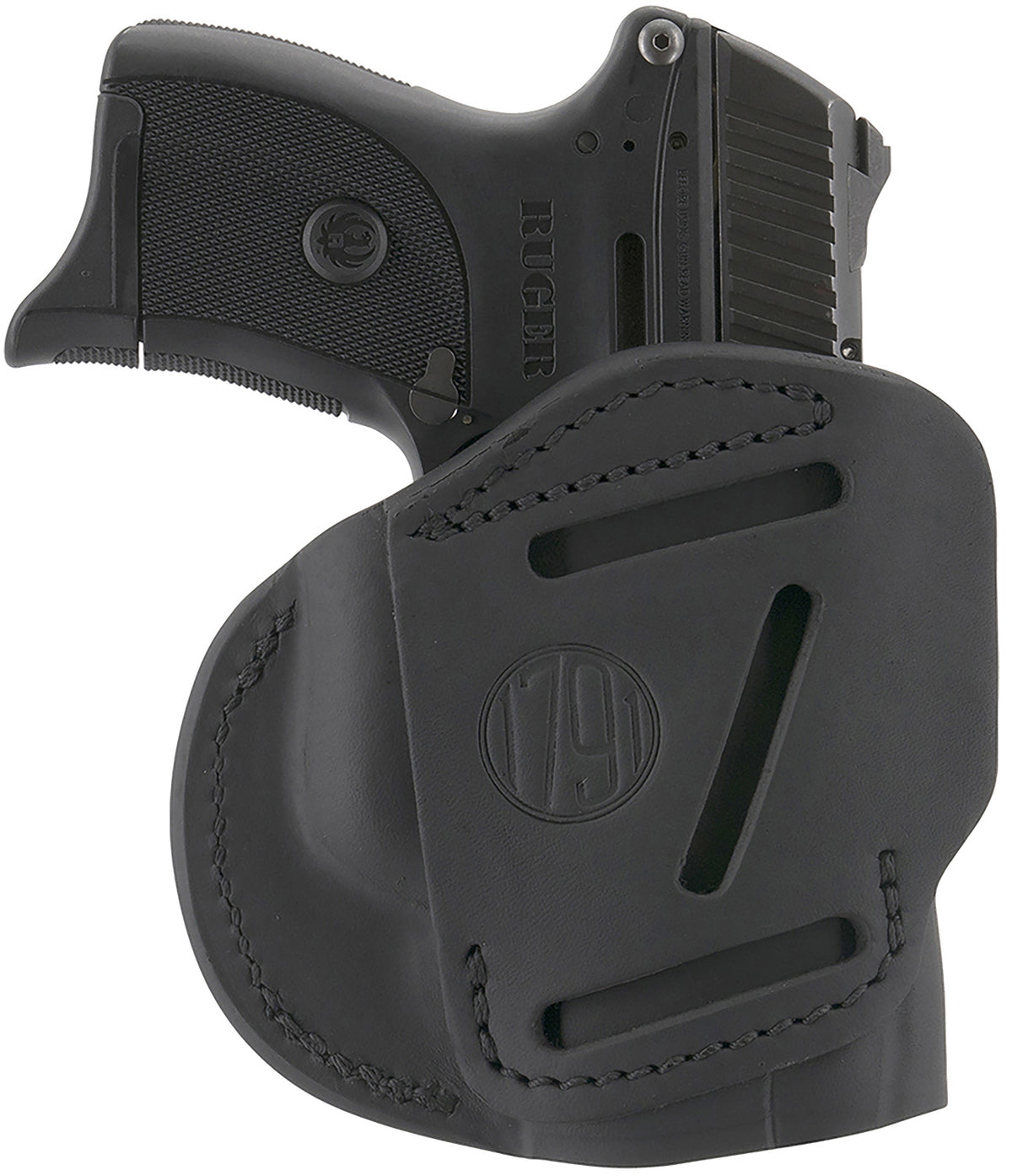 1791 Gunleather 4-Way OWB IWB Size 04 Stealth Black Leather Holster Belt Clip Glock 26 Springfield XDS Taurus G2C Left Hand