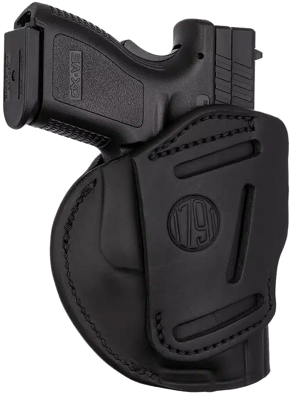 1791 Gunleather 4-Way OWB IWB Size 05 Stealth Black Leather Holster Belt Clip HK VP9 Beretta 92FS Sig P320 Left Hand