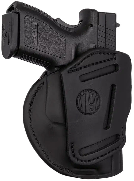 1791 Gunleather 4-Way OWB IWB Size 05 Stealth Black Leather Holster Belt Clip HK VP9 Beretta 92FS Sig P320 Left Hand