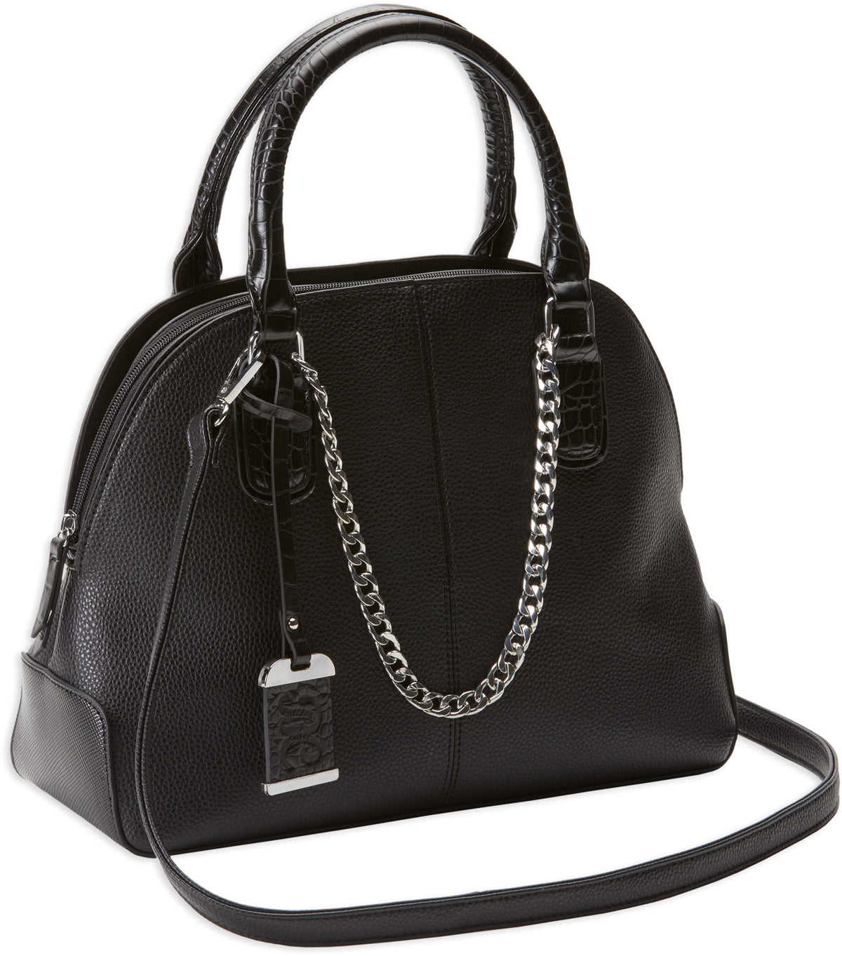 Bulldog BDP021 Crossbody Satchel Purse with Holster Black Leather Fits Most Small Pistols and Revolvers
